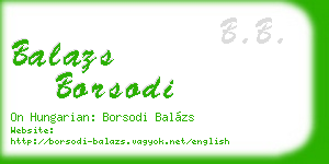 balazs borsodi business card