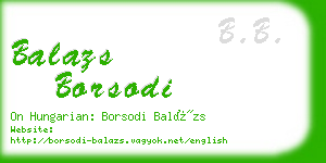 balazs borsodi business card